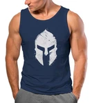 Neverless Tanktop Herren Sparta-Helm Warrior Dunkelblau/Rot/Blau/Grau