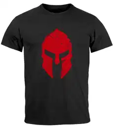 Print-Shirt Herren T-Shirt Print Sparta-Helm Aufdruck Gladiator Krieger Warrior mit Print