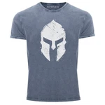 Neverless Print-Shirt Herren Vintage Shirt Sparta-Helm Gladiator Krieger 