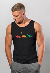 Neverless Tanktop Herren Dinosaurier Model Schwarz/Mischfarben/Beige/Braun