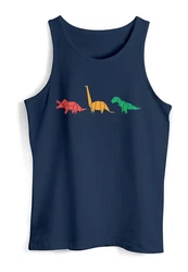 Neverless Tanktop Herren Dinosaurier Model Dunkelblau