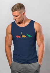 Neverless Tanktop Herren Dinosaurier Model Dunkelblau