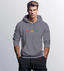 Neverless Hoodie Herren Dinosaurier Aufdruck Mischfarben/Grau/Dunkelgrau/Hellgrau