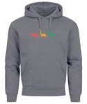Neverless Hoodie Herren Dinosaurier Aufdruck Mischfarben/Grau/Dunkelgrau/Hellgrau