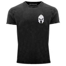 Print-Shirt Herren Vintage Shirt Logo Print Sparta-Helm Spartaner Gladiator mit Print