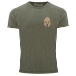 Neverless Print-Shirt Herren Vintage Shirt Logo Print Sparta-Helm Spartaner Gladiator Dunkelgrün