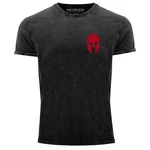 Neverless Print-Shirt Herren Vintage Shirt Logo Print Sparta-Helm Spartaner Gladiator Rot
