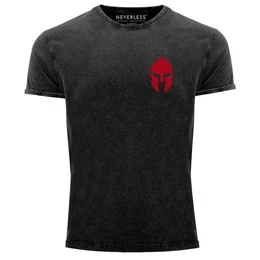 Print-Shirt Herren Vintage Shirt Logo Print Sparta-Helm Spartaner Gladiator mit Print