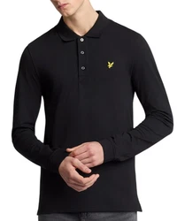 Lyle & Scott Langarm Poloshirt Herren Schwarz