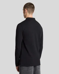 Lyle & Scott Langarm Poloshirt Herren Schwarz