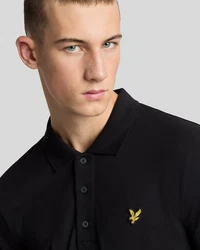 Lyle & Scott Langarm Poloshirt Herren Schwarz