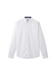 TOM TAILOR Hemd Weiß/Dunkelblau/Creme