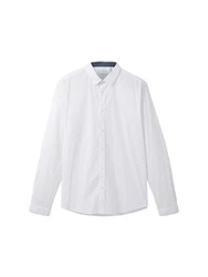 TOM TAILOR Hemd Weiß/Dunkelblau/Creme