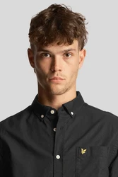 Lyle & Scott Langarmhemd mit Brusttasche schwarz