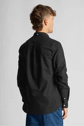 Lyle & Scott Langarmhemd mit Brusttasche schwarz