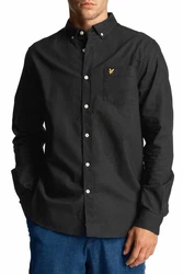 Lyle & Scott Langarmhemd mit Brusttasche schwarz