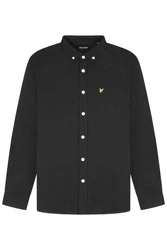 Lyle & Scott Langarmhemd mit Brusttasche schwarz