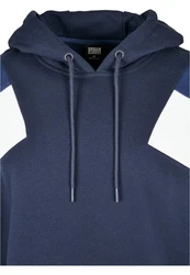Urban Classics Sweatshirt Herren Oversize 3-Tone Hoody Dunkelblau/Blau