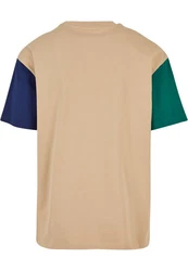 URBAN CLASSICS T-Shirt Urban Classics Herren Organic Oversized Colorblock Tee Mischfarben/Beige/Khaki