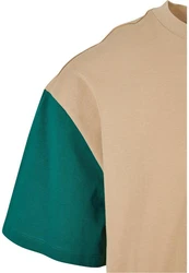 URBAN CLASSICS T-Shirt Urban Classics Herren Organic Oversized Colorblock Tee Mischfarben/Beige/Khaki