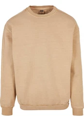 Urban Classics Rundhalspullover Heavy Terry Garment Dye Crew Khaki/Beige/Braun
