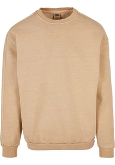 Urban Classics Rundhalspullover Heavy Terry Garment Dye Crew Khaki/Beige/Braun