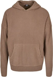 URBAN CLASSICS Kapuzensweatshirt Urban Classics Herren Knitted Hoody Braun/Khaki/Grau/Beige