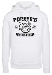 Merchcode Kapuzensweatshirt Popeye Barber Shop Hoody Weiß/Grau/Lila/Hellblau/Rosa