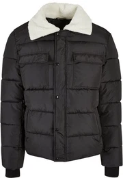 Winterjacke Herren Sherpa Collar Padded Shirt Jacket (1-St)