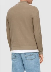 QS Strickpullover aus Strukturstrick Khaki/Braun/Beige/Grau