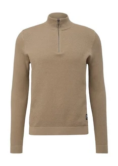 QS Strickpullover aus Strukturstrick Khaki/Braun/Beige/Grau QS Strickpullover aus Strukturstrick Khaki/Braun/Beige/Grau