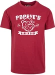 Merchcode T-Shirt Popeye Barber Shop Tee (1-tlg) Bordeaux/Dunkelrot/Rot