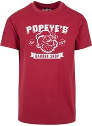 Merchcode T-Shirt Popeye Barber Shop Tee (1-tlg) Bordeaux/Dunkelrot/Rot