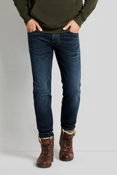 bugatti 5-Pocket Jeans Blau/Dunkelblau/Dunkelrot