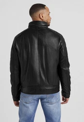 Milestone Lederjacke MSBender Schwarz/Braun/Dunkelgrün