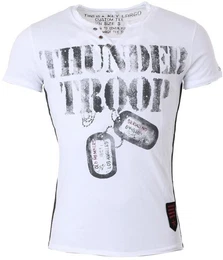 T-Shirt fr Herren Thunder Troop button Army Print Motiv vintage Look MT00114 V-Auschnitt bedruckt kurzarm slim fit