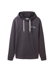 TOM TAILOR Sweatshirt Hoodie mit Label-Print Hoodie Lila/Dunkelgrau/Dunkelblau/Grau