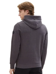 TOM TAILOR Sweatshirt Hoodie mit Label-Print Hoodie Lila/Dunkelgrau/Dunkelblau/Grau