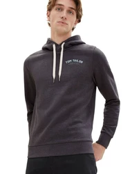 TOM TAILOR Sweatshirt Hoodie mit Label-Print Hoodie Lila/Dunkelgrau/Dunkelblau/Grau
