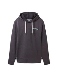 TOM TAILOR Sweatshirt Hoodie mit Label-Print Hoodie Lila/Dunkelgrau/Dunkelblau/Grau