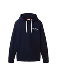 TOM TAILOR Sweatshirt Hoodie mit Label-Print Hoodie marine/schwarz/wei
