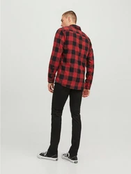 Jack & Jones Langarmhemd Hemd Slim Fit JJEGINGHAM (5977) Rot (5977)