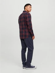 Jack & Jones Langarmhemd Hemd Slim Fit JJEGINGHAM (5977) Rot (5977)