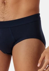 Schiesser Slip 2er Pack Cotton Essentials Feinripp Sportslip Dunkelblau/Blau