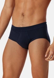 Schiesser Slip 2er Pack Cotton Essentials Feinripp Sportslip Dunkelblau/Blau