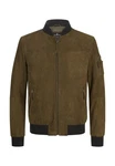 Milestone Blouson Lederjacke Dunkelgrün/Khaki/Braun/Dunkelbraun