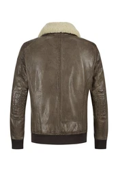Milestone Lederjacke MSBen Dunkelgrün/Khaki/Braun/Dunkelbraun/Grau