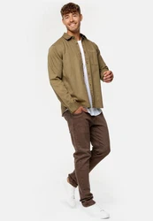 Indicode Langarmhemd INBroidy Khaki/Dunkelgrün/Beige