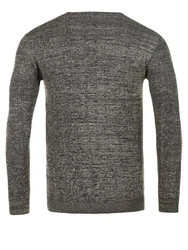 WOTEGA Strickfleece Pullover Structured Mouline Crew Neck Dunkelgrau/Grau/Hellgrau