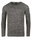 WOTEGA Strickfleece Pullover Structured Mouline Crew Neck Dunkelgrau/Grau/Hellgrau
